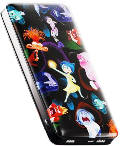 Disney and Pixar Inside Out 2 10,000Mah Power Bank - Universally Compatible Portable Phone Charger Battery Pack w/USB Charging Port - Inside Out 2 Gifts for Women, Men, Teens and Kids