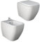 Sanitari bagno filo muro rimless bianco lucido – Set water e bidet con coprivaso soft close Metropolitan