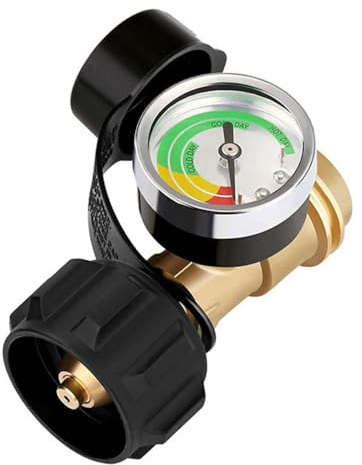 Propantankanzeige, POL Bis QCC1 Gasfüllstandsanzeige mit 3 Temperaturskalen, Gasflaschendruckmesser für 5-100lb Zylinder, Grillen, Camping