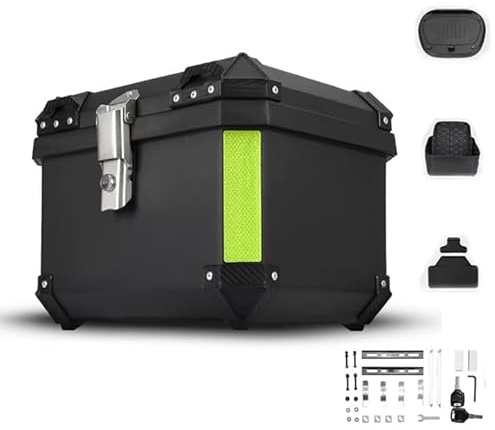 UEXEDO Top Case Moto 45L/57L, Motorradkoffer, Universal, wasserdicht, Aluminiumlegierung, für Motorräder, Rückenlehne und Boden, sturzsicher und Diebstahlschutz, Helmkoffer mit Sicherheitsschloss (57