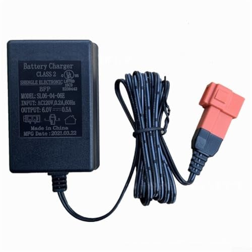 Chargeur de batterie pour enfants 6 V 12 V avec connecteur carré de faisceau de batterie compatible avec les modèles populaires tels que X6 et y compris les lumières LED d'état de charge (6 V)