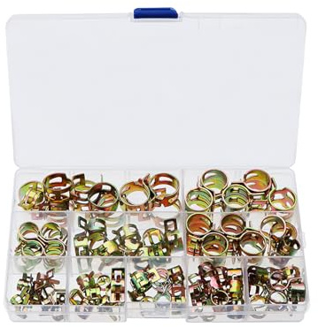 Quzente Assortimento di fascette stringitubo | Kit di fascette stringitubo pesanti e piccole con, per riparazioni di motori a spazi ristretti, manutenzione barca, tosaerba, meccanici