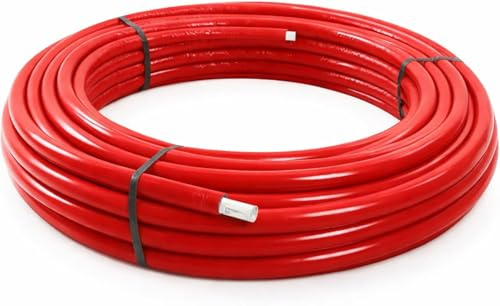 Tube multicouche isolé PERT-AL-PERT Ø16 Ø20 Ø26 Ø32 avec gaine isolante, rouleaux 12,5 25 50 m pour eau chaude froide et chauffage, usage professionnel (Rouge, ⌀20 X 50 METERS)