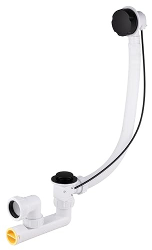 Ensemble de Vidage pour Baignoire à Câble Capot et Volant finition Noir mat NOYON & THIEBAULT Siphon orientable Sortie Ø 40 mm