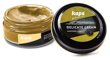 Kaps Crème Délicate – Crème De Cirage Cuir Naturel Et Synthé – Soin Chaussures Professionnel – Soin Intensif Du Cuir Et Nourrissant– Pot Verre 50ml – Plusieurs Couleurs (108 - Ocre)