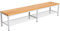 furni24 Bank Umkleidebank, Sitzbank für Umkleideräume mit Schuhrost BxHxT: 200x42x40 cm, Umkleidesitzbank, Umkleidebank, Garderobenbank, Sportbank, Bank mit Echtholz für Fitnessstudio