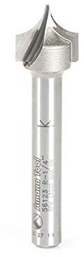 Amana Tool 56123 Carbide Tipped Point Cutting Roundover 1/4 Radius x 1/2 Dia x 1/2 Cut Height x 1/4 Shank Router Bit for Beadboards by Amana