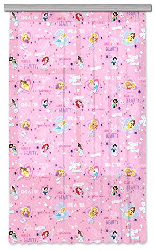 AG Design FCSL 7157 Disney Princess Prinzessinen, Kinderzimmer Gardine/Vorhang, 1 Teil, Stoff, Mehrfarbig, 140 x 245 cm