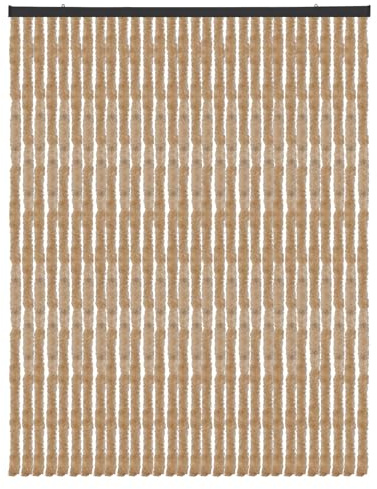 Arsvita Flauschvorhang Türvorhang (140x200 cm) in Beige als Insektenschutz für Balkon, Terrasse oder Wohnmobil, Wohnwagen, Pavillon