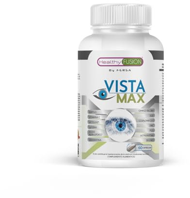 Healthy Fusion Optimizante y protector de la visión | Con Luteína y Mirtilo | Fortalece el tejido ocular y la retina | Mejora la visión diurna y nocturna | Para la salud de los ojos | 60 cápsulas