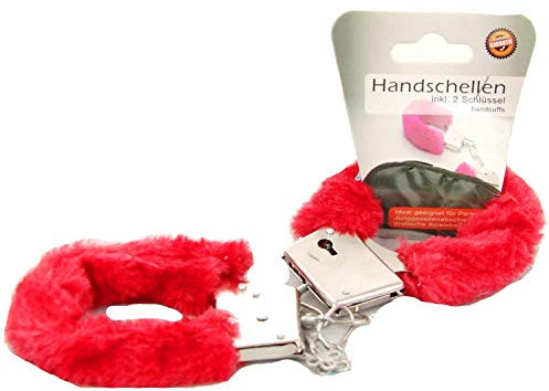 Plüsch-Handschellen inkl. 2 Schlüssel Rot Party sexy erotische Spiele Fesseln