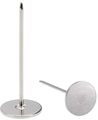 sourcing map 40Stk.Polsternägel Reißzwecken 18mm x 50mm Flachkopfnägeln Pins Silber Farbton