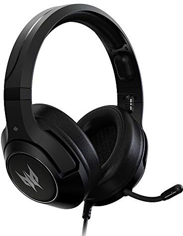 Acer PHW920 Predator Galea 350 7.1 Surround Sound Gaming-Headset,50 mm Neodym-Treiber,einziehbares Mikrofon mit Geräuschunterdrückung,On-Kabel-Kontrolle,Schwarz