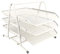 Leviatan Metall Ablage Ablagefächer | Büro Organizer Schreibtisch | Schubladen für Dokumente | 3 Schubfächer Briefablage Dokumentenablage A4 Organizer Mesh | Ordnungssystem für Büro, Perlmuttfarbe
