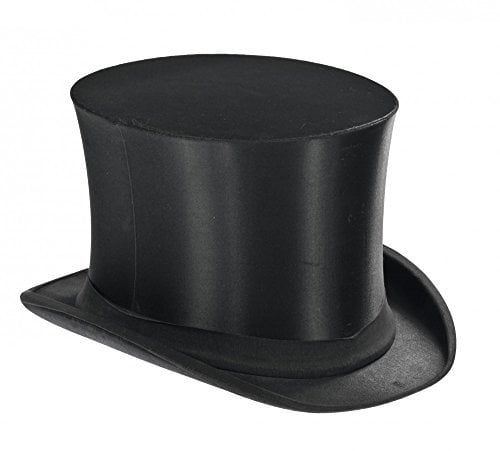 shoperama Klappbarer Zylinder Schwarz für Damen und Herren Gr. 58/59 Chapeau Claque Klappzylinder Hut