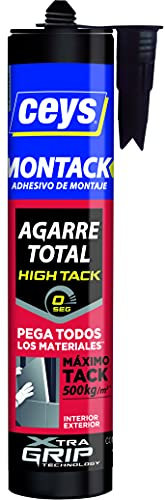 Ceys - Montack Adhesivo de montaje - Máximo Tack 500kg - Color Marrón - Cartucho 450GR