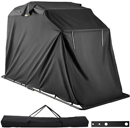 VEVOR Housse pour Moto 270x105x155 cm, Couverture Imperméable Moto Vélo en Oxford 600D, Abri Moto Extérieur Antivol et Anti-Corrosion, Tente-Garage Capot Cadre en Acier Robuste, Bâche Abri Noir