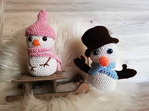Häkelanleitung Schneemann Pärchen 18 cm groß: Ideal auch für Anfänger