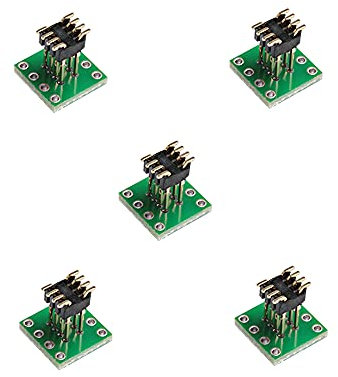 Acxico 5 Stück DIP8 auf SOP8 Adapter 1,27 mm auf 2,54 mm Adapter Konverter