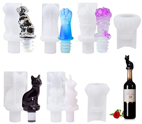 Koonafy 7 Stück Epoxidharz Silikon Formen Gießformen Flasche Resin Silikonform Resin Mold, DIY Kunstharz Gießen Mold, Harz Casting Mould (7 PCS)