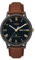 Timex Waterbury Herren-Armbanduhr, 40 mm, braunes, zweiteiliges Lederarmband, blaues Zifferblatt, Rotgussgehäuse TW2U88500