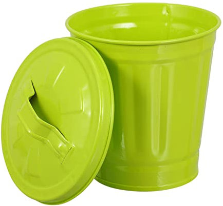 Hemobllo Mini Table Trash Can - Desk Bin with Lid Mini Waste Bin Small Desktop Trash Can Iron Waste Dustbin Container Bin for Bathroom, Bedroom, Kitchen, Home, Office (Black)
