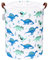 Sea Team Wäschekorb mit Dinosaurier-Muster, Leinen, Wäschekorb, zusammenklappbarer Aufbewahrungskorb mit PU-Ledergriffen und Kordelzugverschluss, 19,7 x 15,7 Zoll, wasserdichte Innenseite, bunt