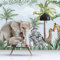 TANYANG Benutzerdefinierte Wandbild Tapete Moderne Cartoon-Elefant-Dschungel-Kinderzimmer Für Kind Kinderzimmer 3D-Wand-Papier 250Cm(W)×175Cm(H)