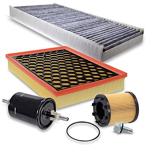 ATEC Germany Inspektionspaket Filterset mit 1x Ölfilter, 1x Luftfilter, 1x Innenraumfilter, 1x Kraftstofffilter, 1x Ölablassschraube, Kompatibel mit OPEL SIGNUM CC (Z03), VECTRA C (Z02)