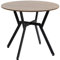 HOMCOM Mesa de Comedor Redonda Mesa de Cocina Industrial con Tapa de Madera y Marco de Acero para Salón Carga 60 kg Ø90x76 cm Marrón