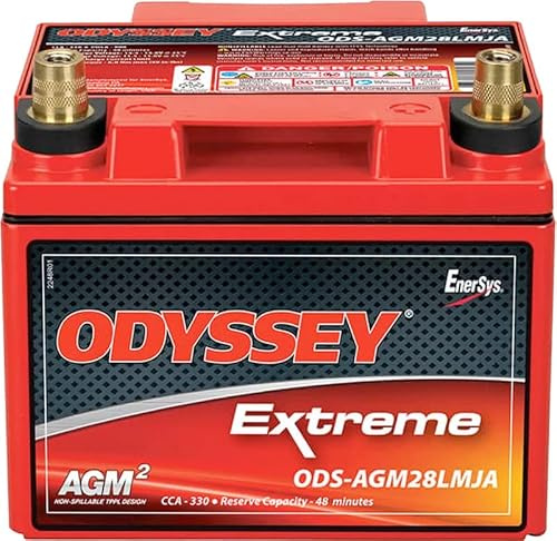 Odyssey PC925MJT, ODS-AGM28LMJA Batterie moto au plomb pur, 12V 18Ah 330A (CCA), batterie moto AGM avec une énorme puissance de démarrage.