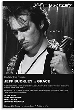 SACCVH Jeff Buckley Poster Grace Poster Leinwand Poster Wand Dekorative Kunst Gemälde Wohnzimmer Schlafzimmer Dekoration Geschenk Rahmen Stil 30 x 45 cm