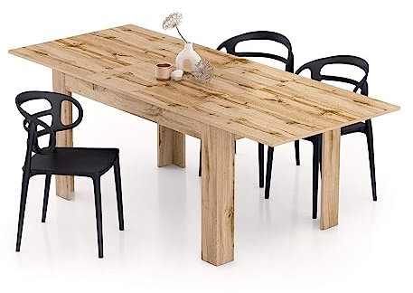 Mobili Fiver, Ausziehbarer Esstisch, Easy, 140 (220) x 90 cm, rustikale Eiche, hergestellt in Italien