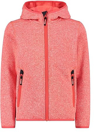 CMP - Kid G-Jacke mit fester Kapuze, Rotes Fluo-Anthrazit, 176