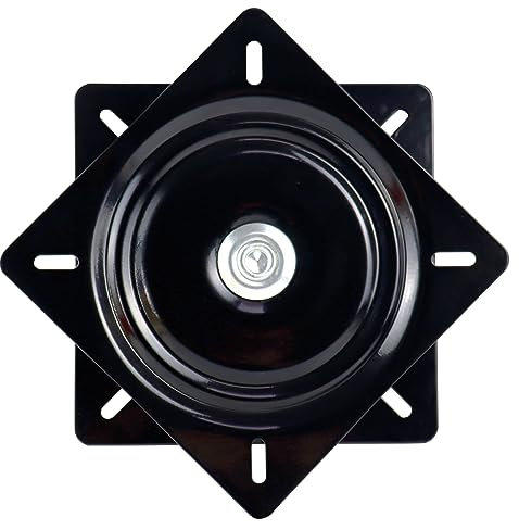 Doandgo Lazy Susans Turntable Bearings Swivel Zinc Plate, Black Square Lazy Susan Hardware, Heavy Duty Lazy Susan Replacement Parts, 500LB Capacity Load(Black) (20cm/8inch)