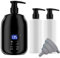 Massageöl Wärmer für Spa Massageöl 2 Flaschen Spender und Lotion Wärmer LED Anzeige Gel Flaschenwärmer Massageöl Heizung für Salon Massageöl Flaschenwärmer (schwarz)