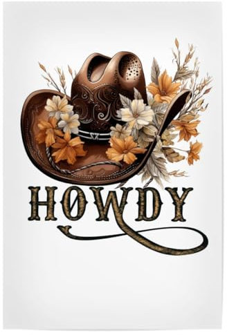 artboxONE Poster 30x20 cm Floral Western Howdy hochwertiger Design Kunstdruck - Bild Western Country Rodeo Cowboy
