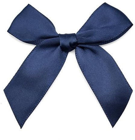 200 Stück Mini Satinband Schleifen, 7cm Satin Band Deko Schleifen Mini-Schleifen Klein Satin Band Schleife für Nähen,Scrapbooking,DIY Basteln Hochzeit Valentinstag Geschenkschleifen -Dunkelblau
