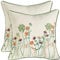 Tosleo 2 Stück Kissenbezug Stickerei 40 x 40 cm Frühling Sommer Rosa Blüten Dekorative Wurfkissenbezüge für Gartenlounge Sofa Dekokissen Wohnzimmer Schlafzimmer
