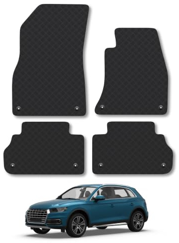 Audi Q5 (2016-2025) 3mm Rubber Car Mats | Tailored Fit Durable Floor Mats Full Coverage Protection Waterproof Accessories Easy Clean Anti Slip Made in the UK