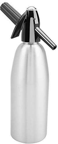 Modischer, Attraktiver Soda-Wasserflaschenbecher aus Legierung mit Druckregler Soda-Siphon-Flaschensiphon, Wassersprudler-Soda (SILVER)
