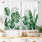 Laifzere Küchenvorhänge, tropische Blätter, grüne Pflanze, Sommer, klein, kurz, Monstera-Blatt, Palme, Badezimmer, Fenstervorhänge, Stufengardinen, 2-teilig (70 x 99 cm)
