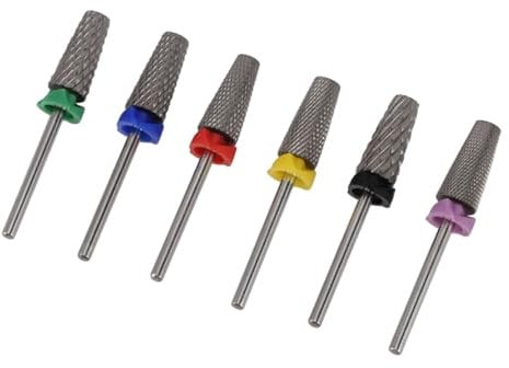 6pcs 5 in 1 Nail Drill Bits Sets, 3/32 Inch Tungsten Steel Electric Nail File Acrylic Gel Nail Bit Kit, Fast Removal High Strength for Acrylic Gel Nails Manicure Pedicure