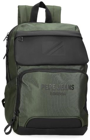Pepe Jeans Bromley Mochila para Portátil Verde 25x36x10 cms Poliéster 9L
