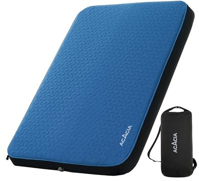 ACACIA 4 Thick Self Inflating Sleeping Pad with Foam, Innovative Y-Shaped Telescopic Structure, Ultraportable Camping Air Mattress with Pump Sack, Easy Roll Up Sleep Bed for Travel Tent Car, Full