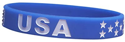 Supvox Sportarmbänder Amerika Flaggenarmband Silikon Blau Einheitsgröße Weich Angenehm für Erwachsene Internationale Spiele Souvenir Werbeartikel Schmuck