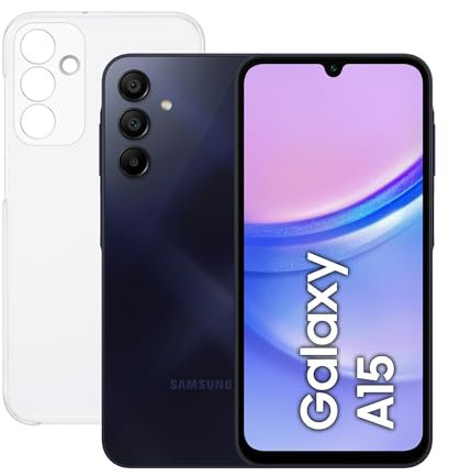 Samsung Galaxy A15 256 GB con Funda - Teléfono Móvil LTE, Smartphone Android, Carga Rápida, Con 8 GB de RAM, Color Negro (Versión Española)
