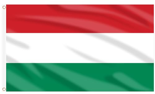 AhfuLife Grande Drapeau Hongrie 90×150cm, 2Pcs Drapeau Hongrois Double Face avec œillets en Laiton en Polyester pour Euro Football Match Coupe du Monde Fête Nationale Jadin Bar Marches Décor