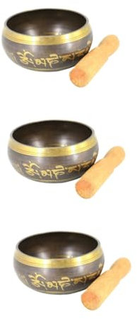 pcs Méditation Yoga Chant Arc Chakra Bols Bouddhiste Chant Bol Chant Spirituel Bol Guérison Son Bol Bouddhisme Chant Bol Tibétain Instrument de Musique Zen Bol Népal En Bois