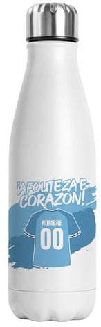 Botella Térmica Personalizada Fútbol Celta | Regalo Original para Aficionados del Fútbol | Regalo Camisetas Equipos Futbol | Termo Acero Inoxidable Doble Capa 500 ml (Celta)